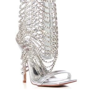 Dazzling Silver Rhinestone Heels